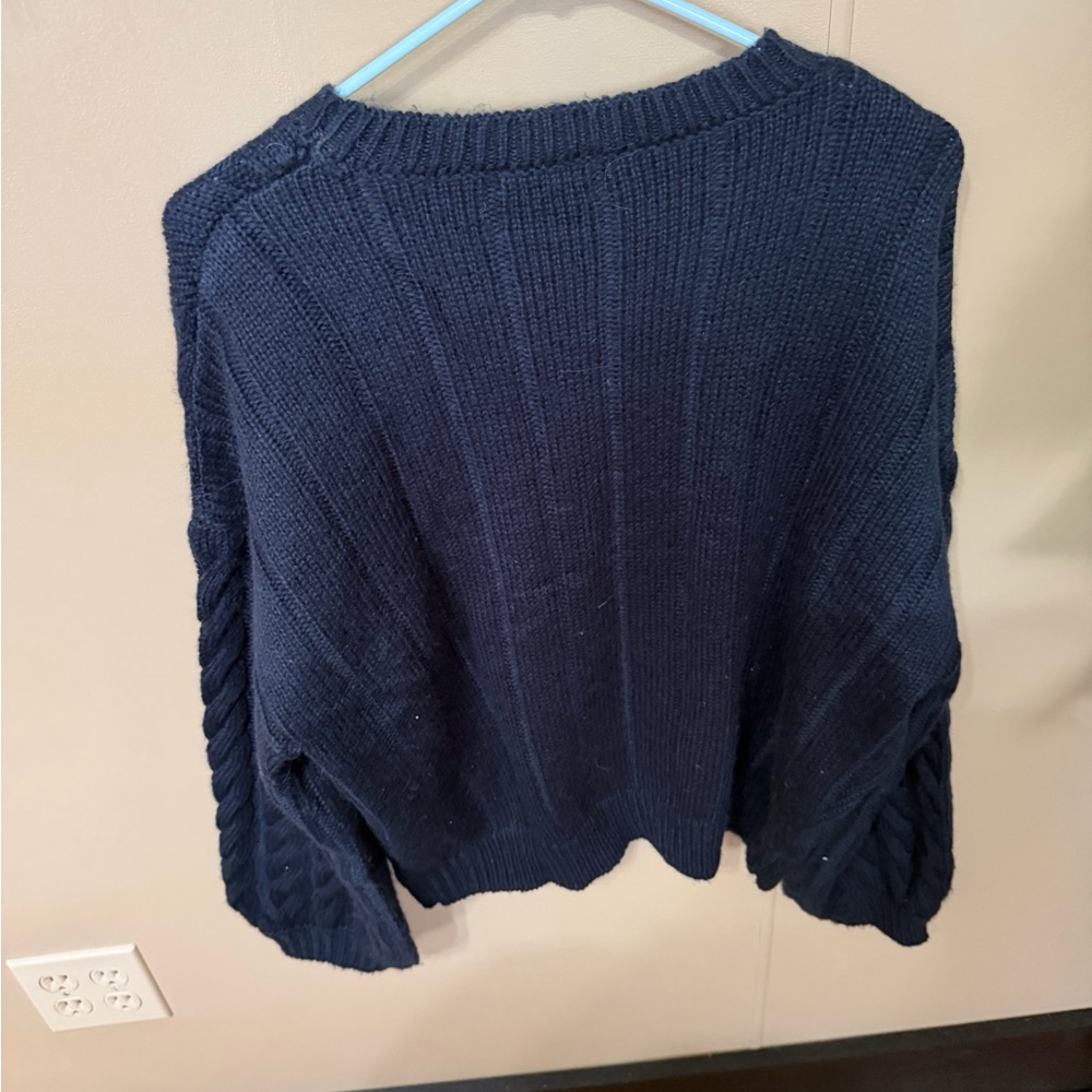 Navy Cable Knit Sweater - Picture 2 of 2